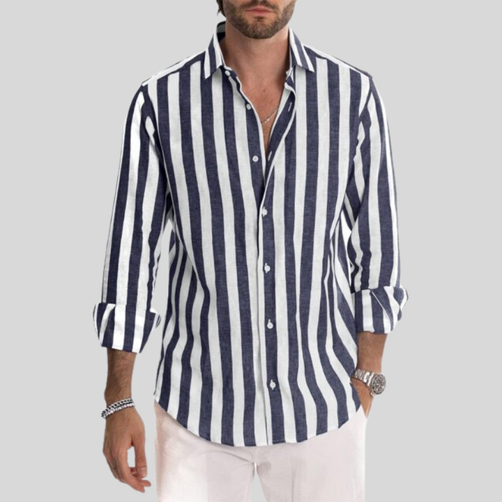 Levoire | Chemise Homme Rayée Élégante Bleu marine