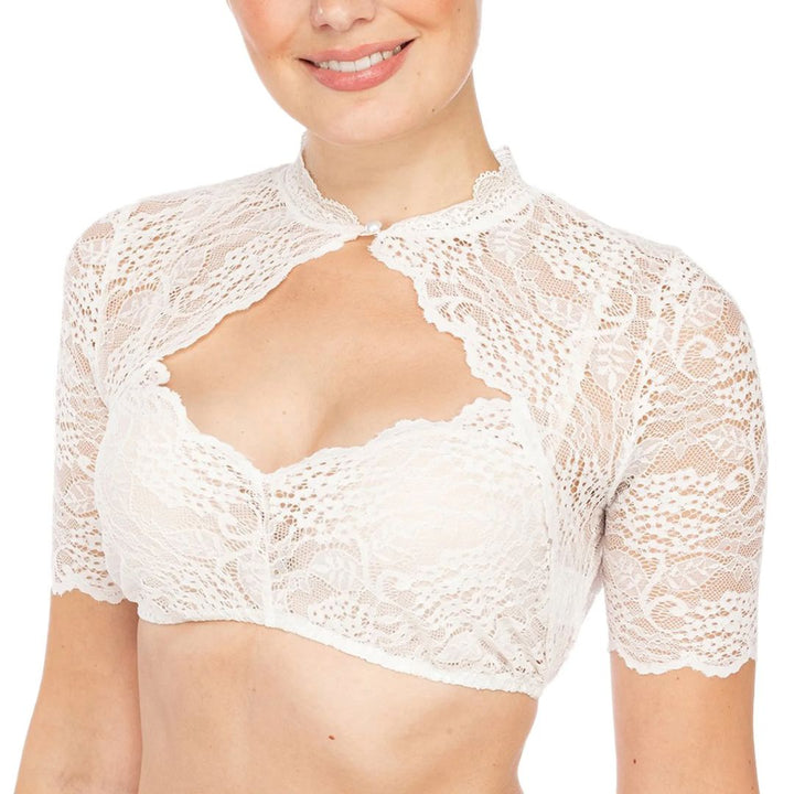 Avriane | Blouse de dirndl avec motif en dentelle et décolleté séduisant pour Oktoberfest