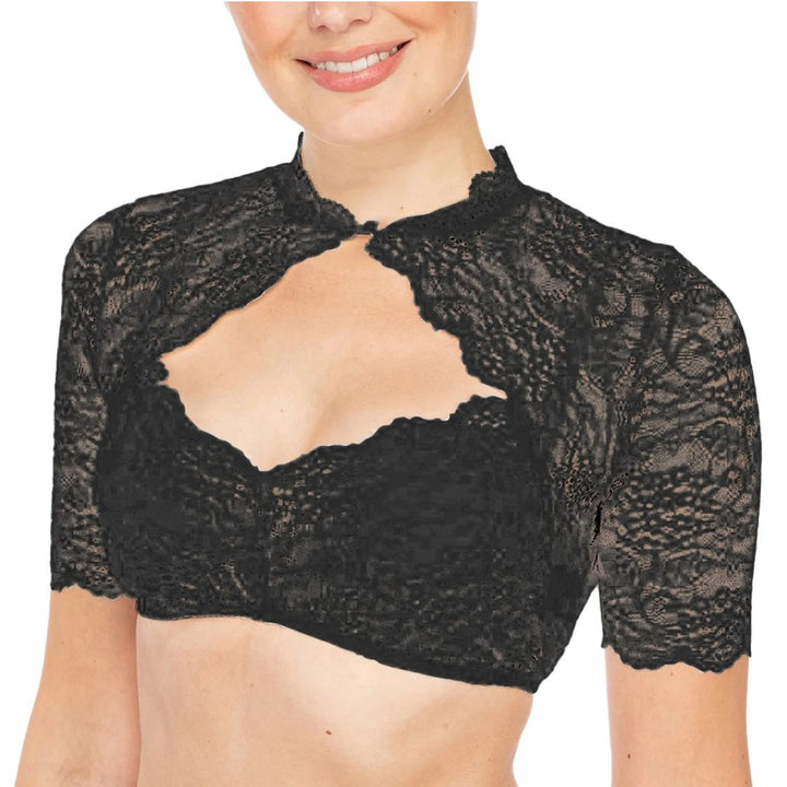 Avriane | Blouse de dirndl avec motif en dentelle et décolleté séduisant pour Oktoberfest
