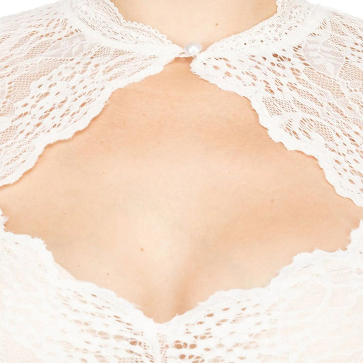 Avriane | Blouse de dirndl avec motif en dentelle et décolleté séduisant pour Oktoberfest