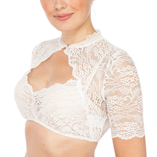 Avriane | Blouse de dirndl avec motif en dentelle et décolleté séduisant pour Oktoberfest