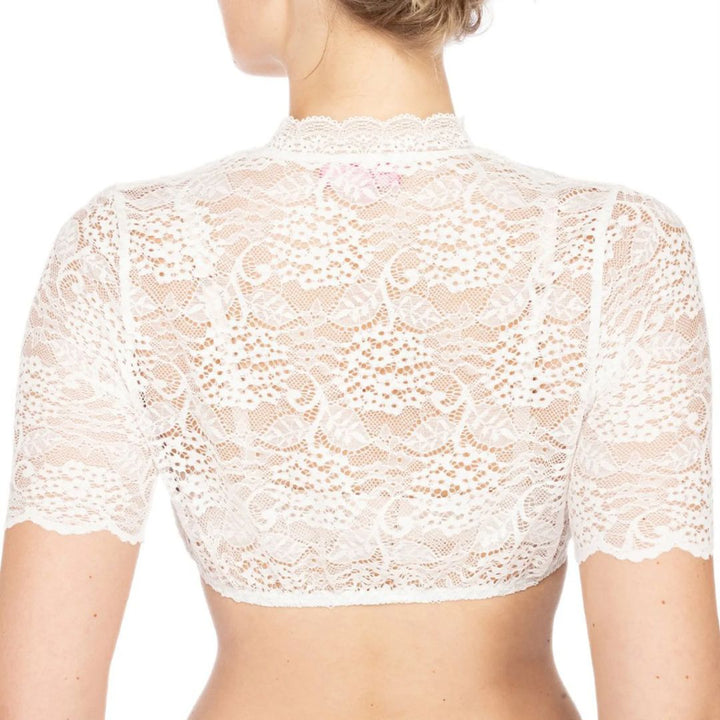 Avriane | Blouse de dirndl avec motif en dentelle et décolleté séduisant pour Oktoberfest