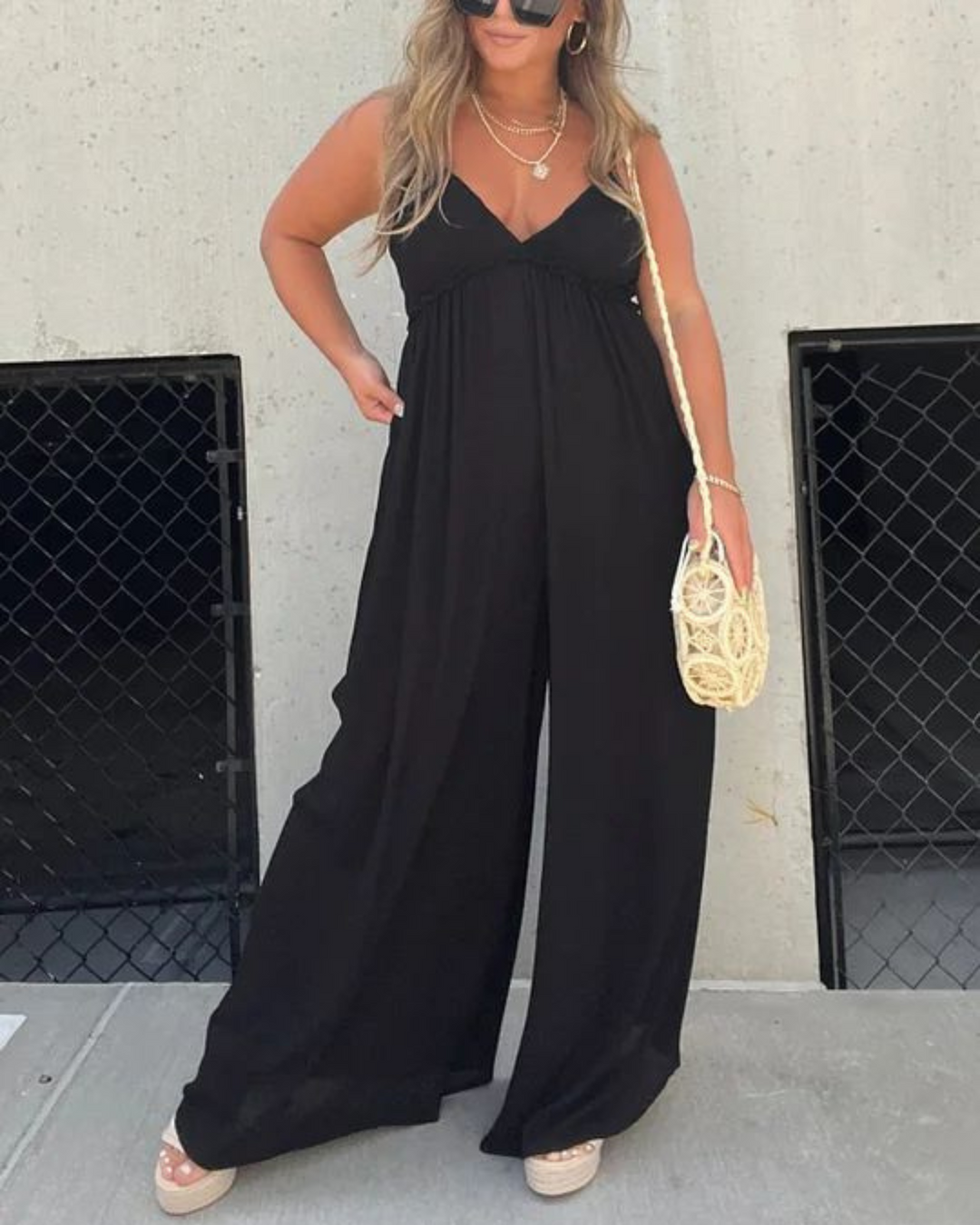 Levoire | Cou | Sans Effort Large Jambe Combinaison Noir