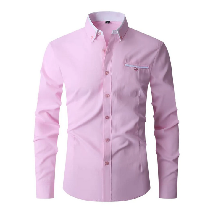 Levoire | Chemise Élégante Avec Col Contrasté Rose