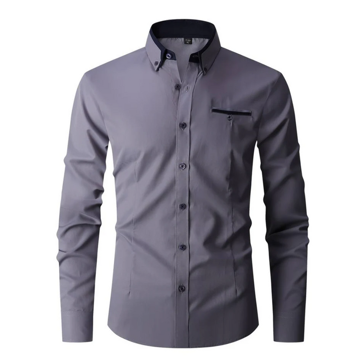 Levoire | Chemise Élégante Avec Col Contrasté Grau
