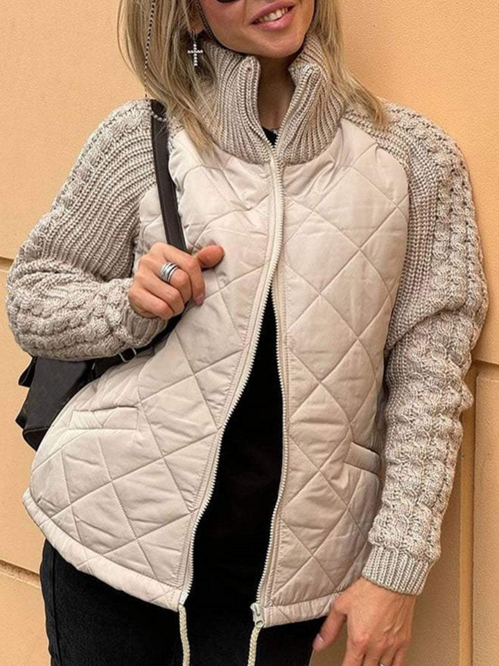 Levoire | Cardigan Chaud Avec Zip Khaki