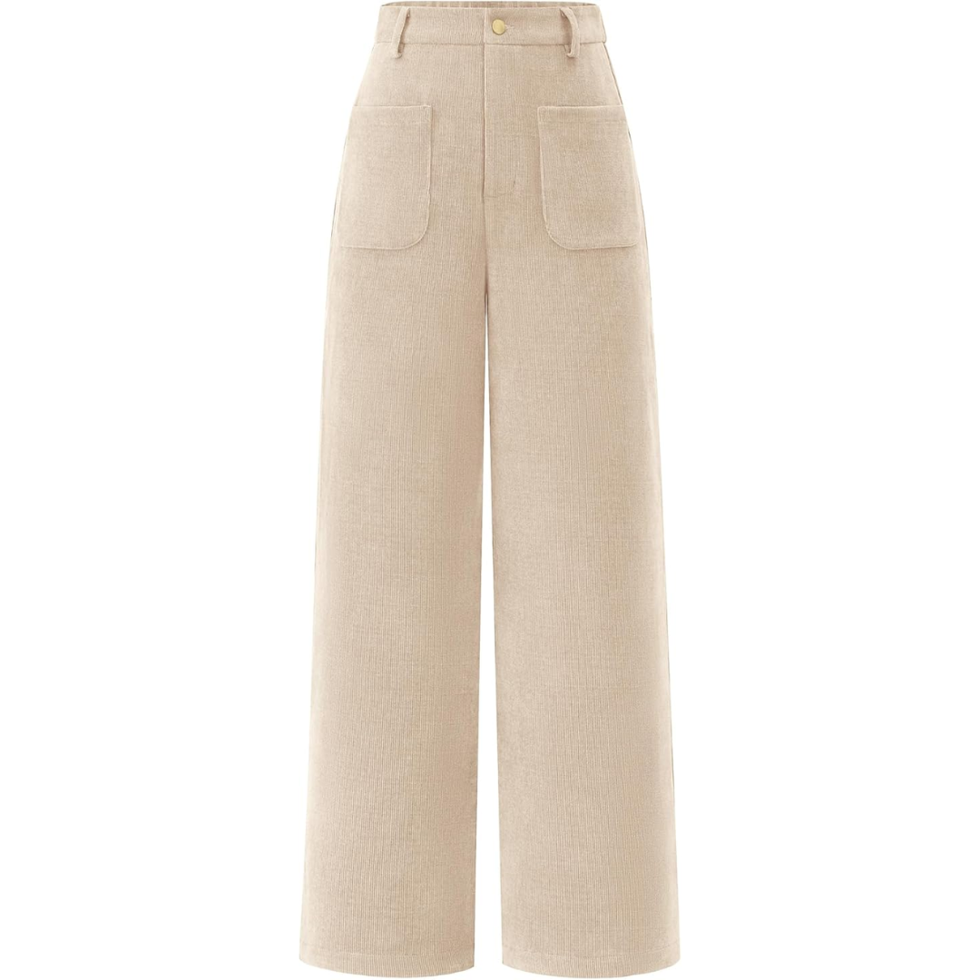 Levoire | Pantalon Palazzo Évasé À Taille Haute Et Poches Clarissa Beige