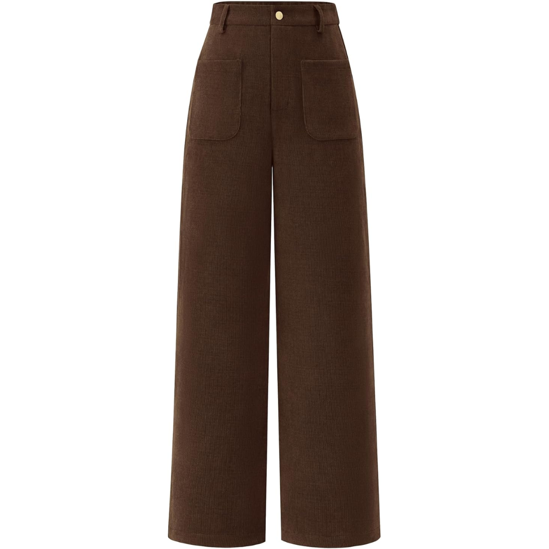 Levoire | Pantalon Palazzo Évasé À Taille Haute Et Poches Clarissa Café