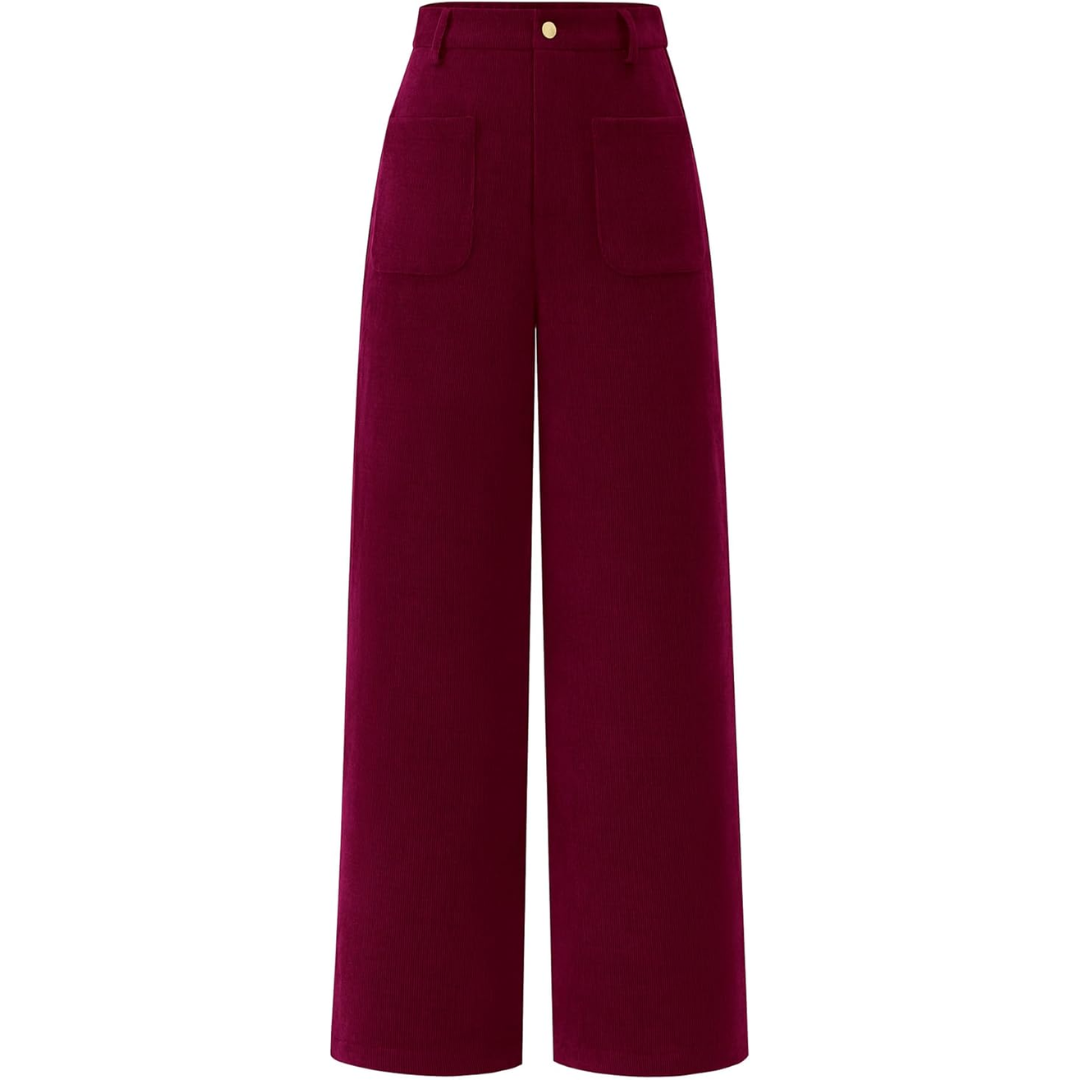 Levoire | Pantalon Palazzo Évasé À Taille Haute Et Poches Clarissa Bordeaux