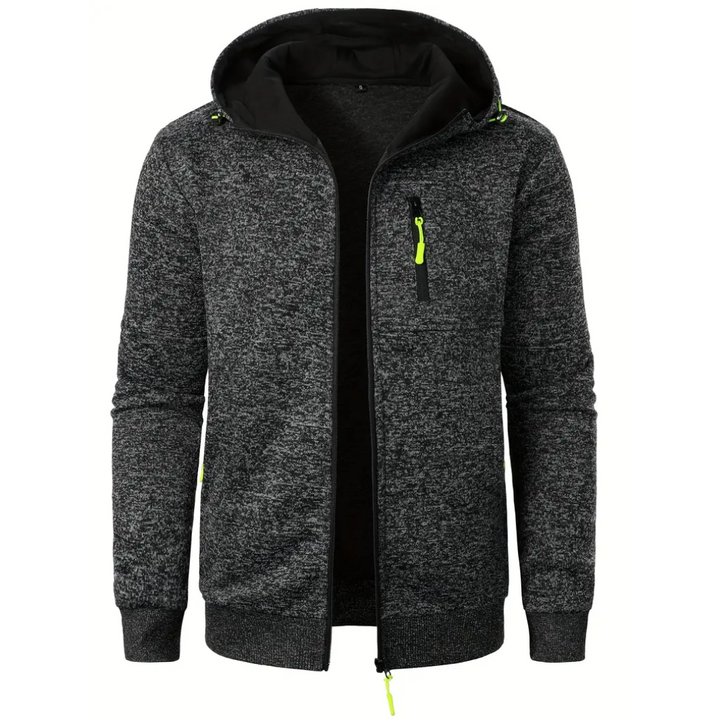 Levoire | Veste Chaude Pour Hommes Avec Fermeture Éclair, Capuche Et Poches Gris