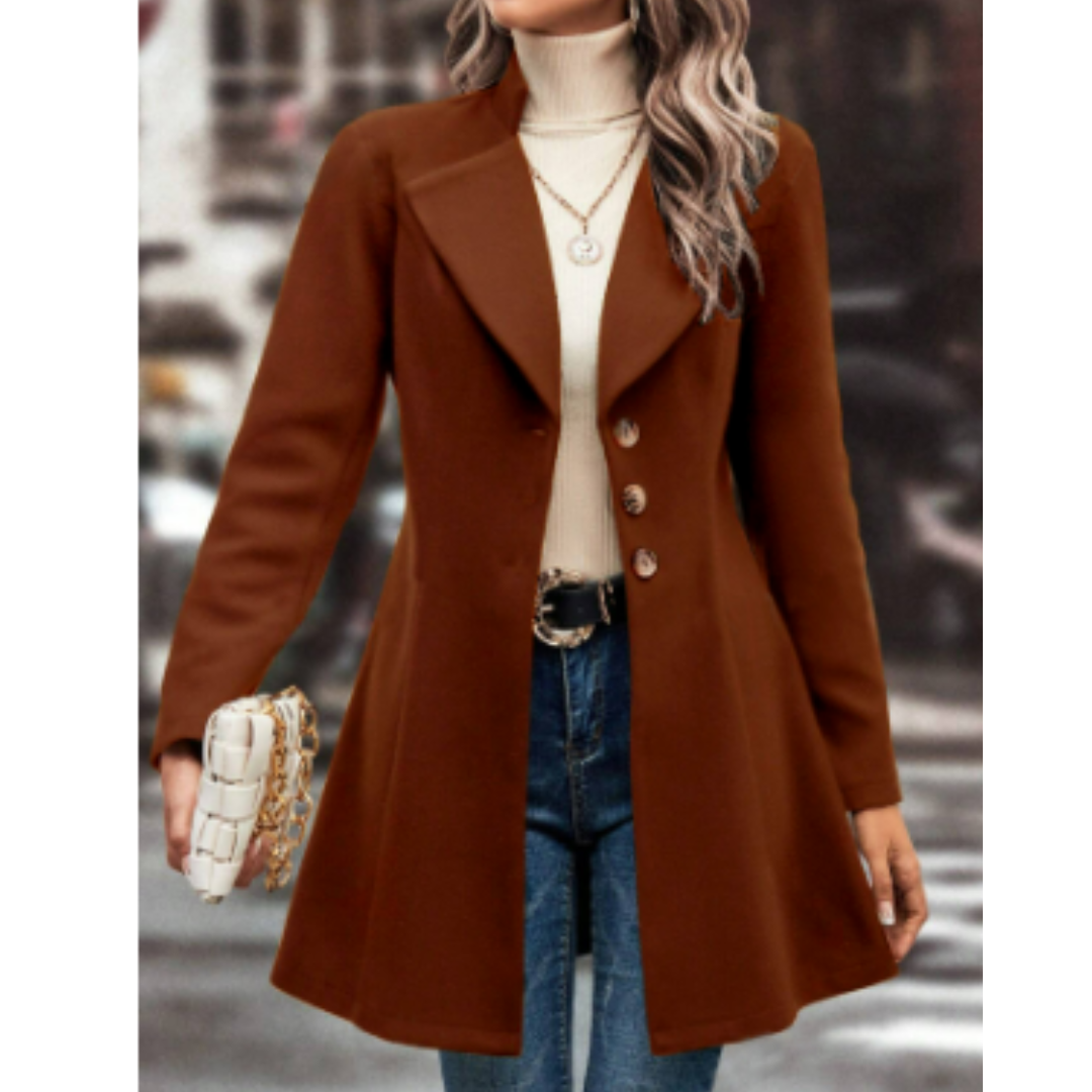 Levoire | Veste Longue Avec Boutons Pour Femmes Braun