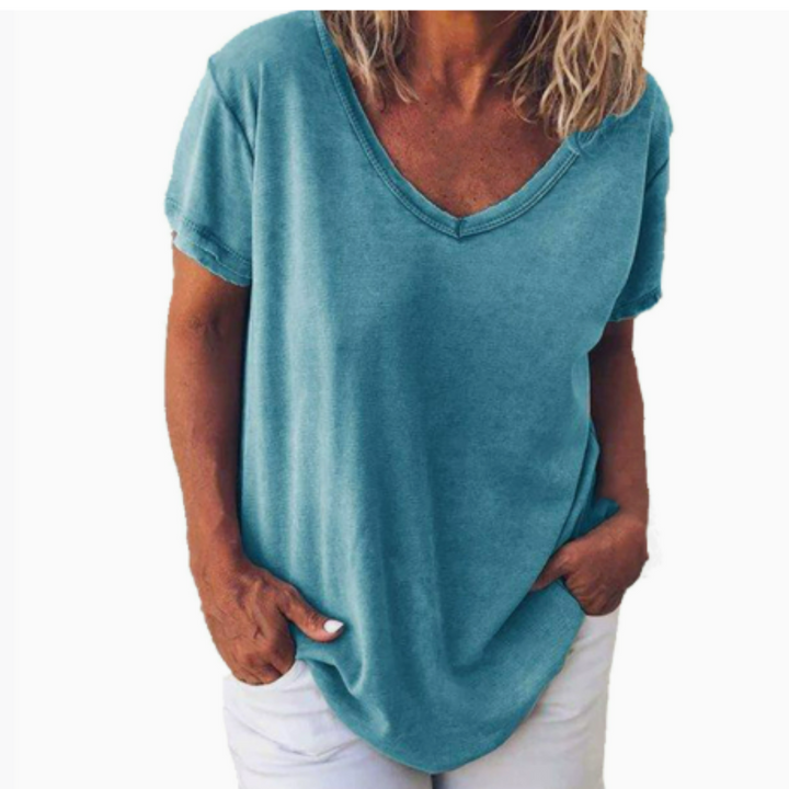 Levoire | Blouse Court Manche FR Femmes Pour Le Printemps Bleu