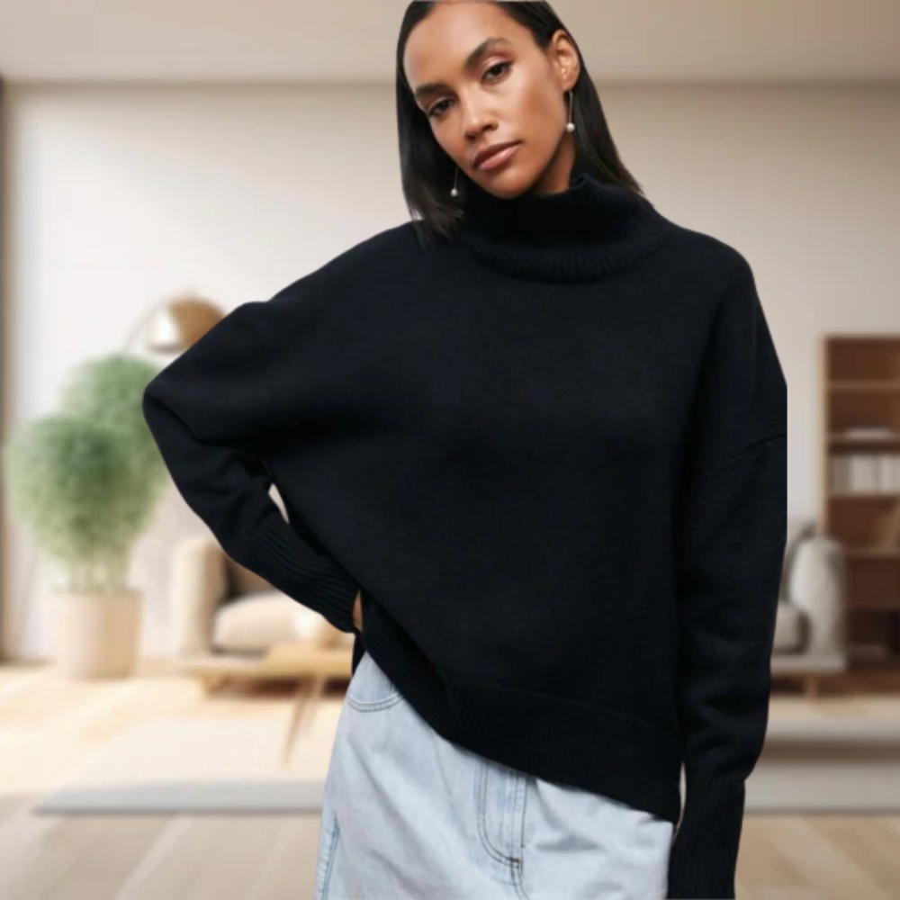 Levoire | Pull Classique À Col Roulé Noir