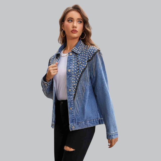 Levoire | Veste En Jean Avec Des Perles