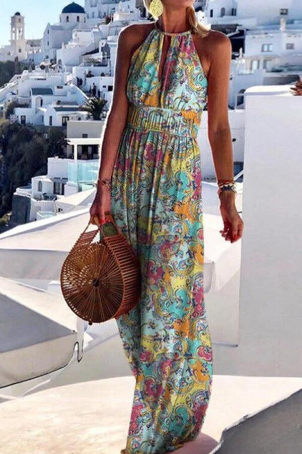 Levoire | Robe longue à imprimé coloré Jaune