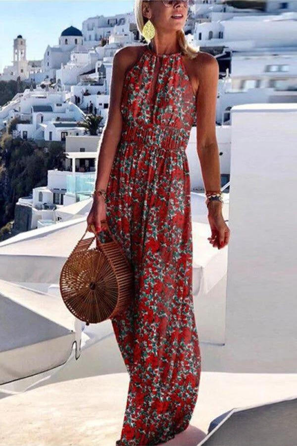 Levoire | Robe longue à imprimé coloré Rouge