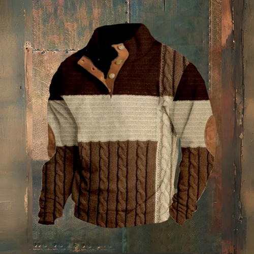 Levoire | Pull Western Avec Bloc De Couleur Et Impression Artistique