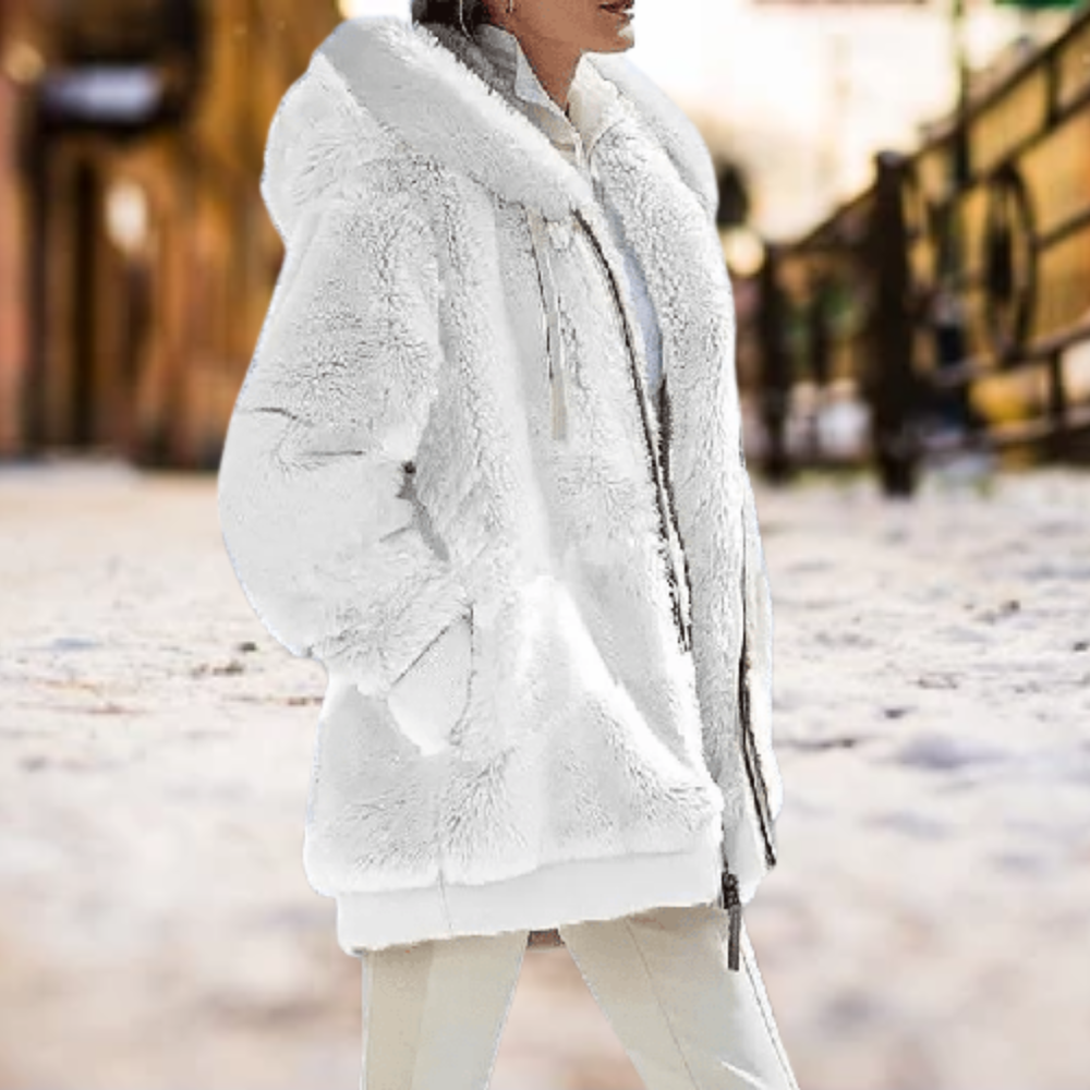 Levoire le plus confortable hiver en peluche à capuche Blanc