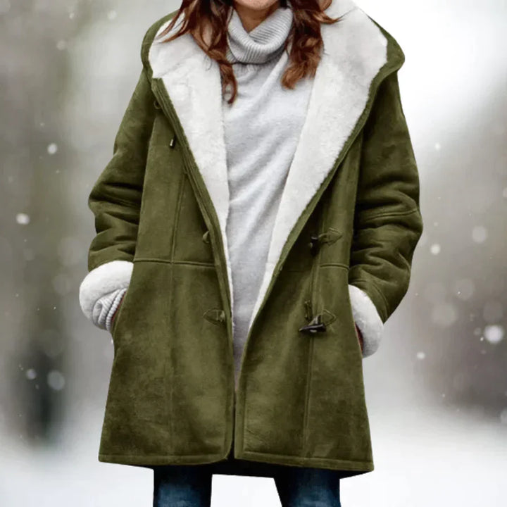 Levoire | Veste Polaire Premium Avec Capuche Partiellement Doublee, Ideale Pour L’Exterieur Vert
