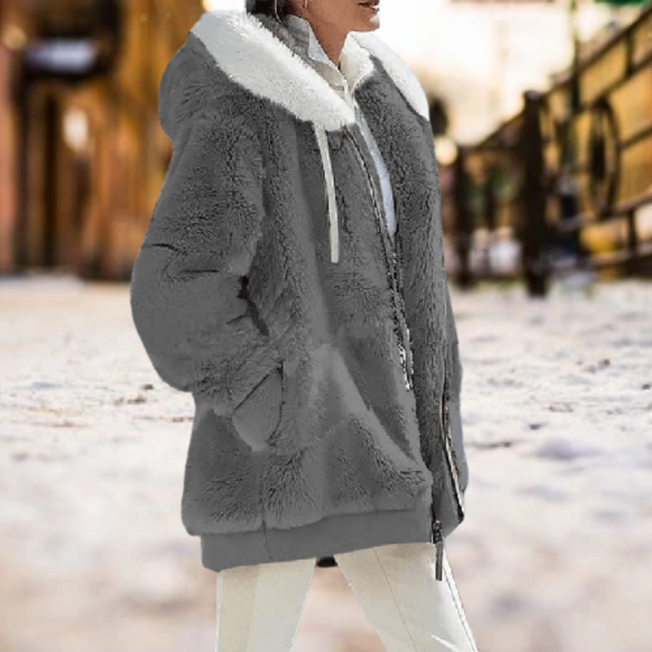 Levoire le plus confortable hiver en peluche à capuche Gris clair