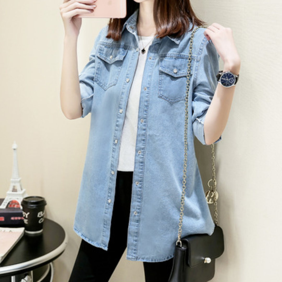 Levoire | Veste En Jean Longue Bleu clair
