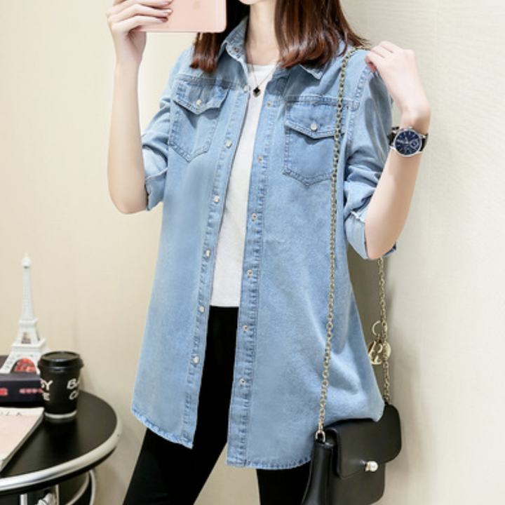Levoire | Veste En Jean Longue Bleu clair
