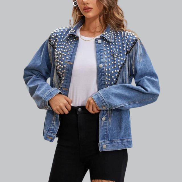 Levoire | Veste En Jean Avec Des Perles
