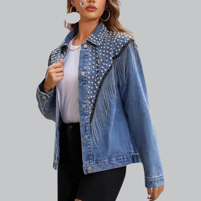 Levoire | Veste En Jean Avec Des Perles