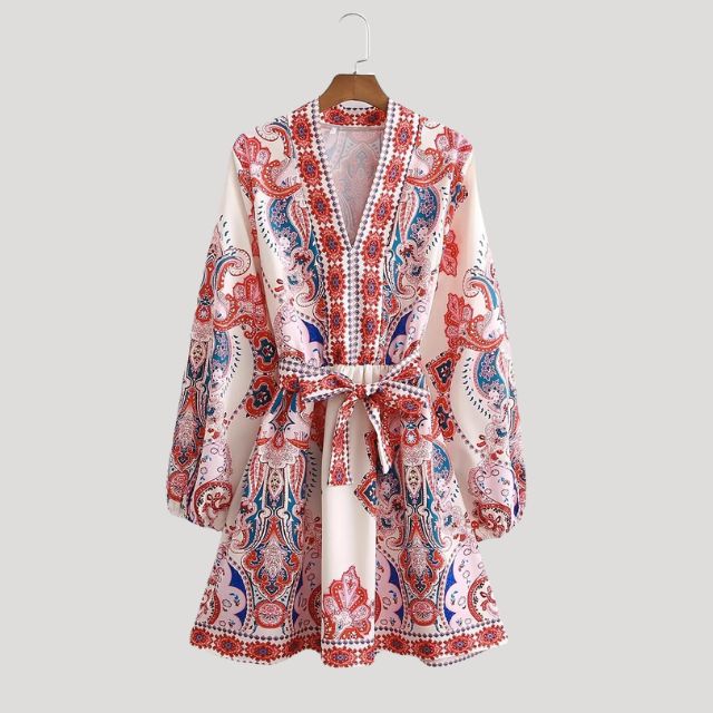 Levoire | Robe Midi Avec Sensation Cachemire Et Ceinture De Taille Rosé rouge