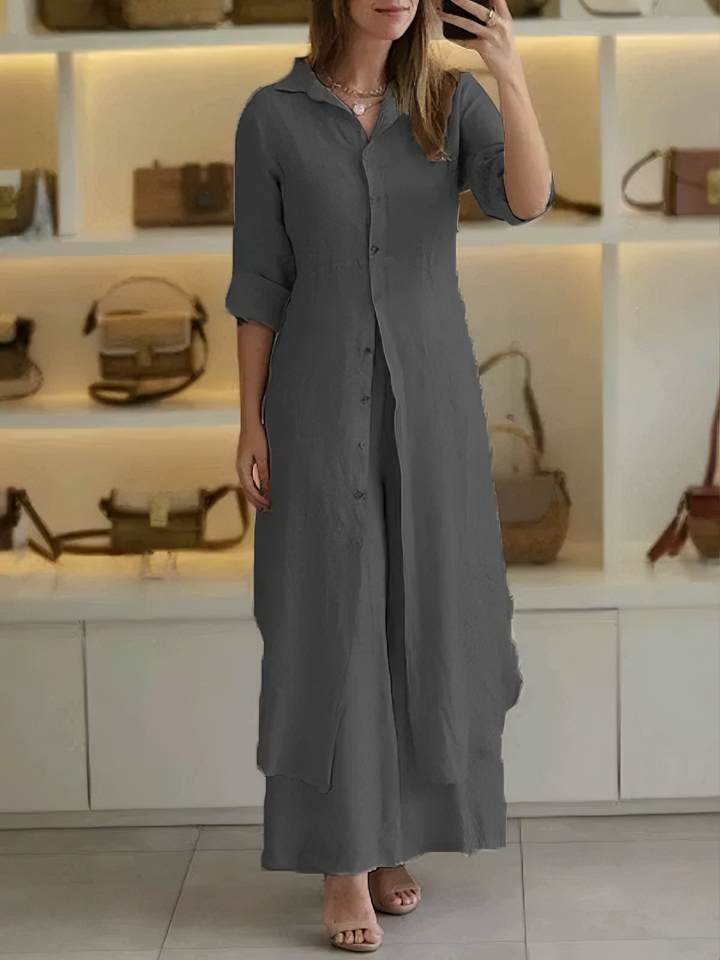 Levoire | Ensemble Élégant Luxe En Deux Pièces Gris Foncé