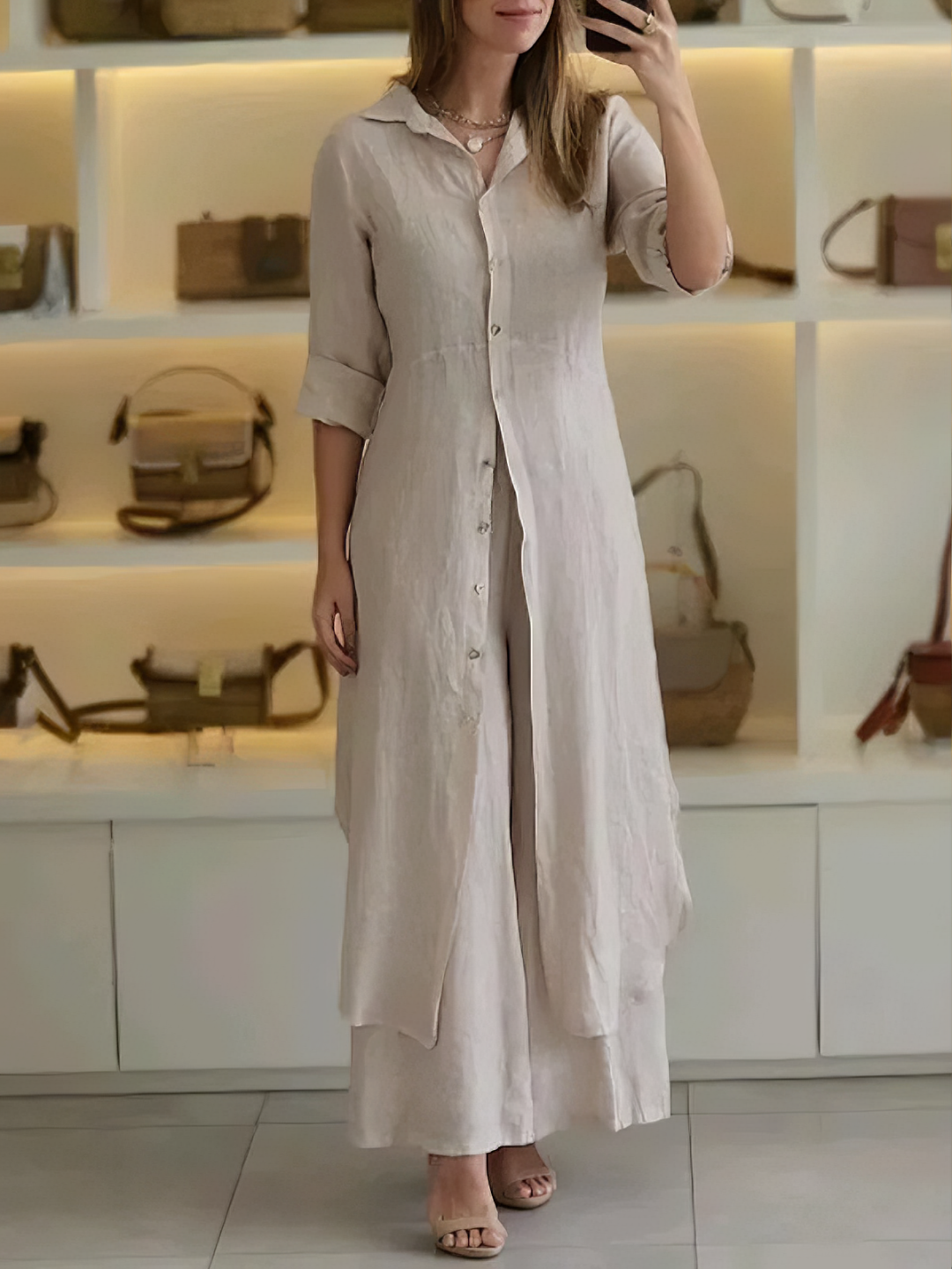 Levoire | Ensemble Élégant Luxe En Deux Pièces Beige