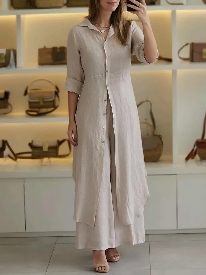 Levoire | Ensemble Élégant Luxe En Deux Pièces Beige
