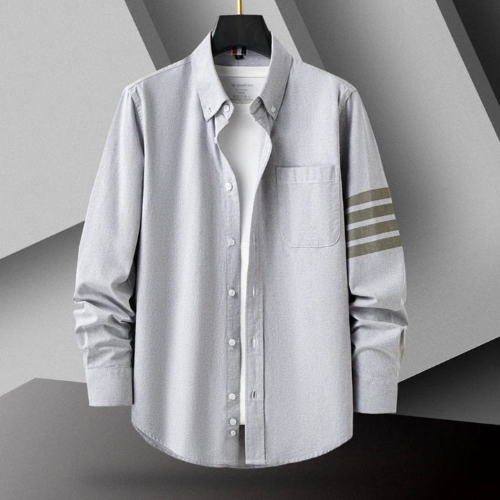 Levoire | Chemise Rayee Moderne Hommes Gris