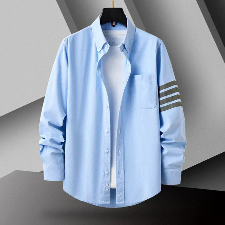 Levoire | Chemise Rayee Moderne Hommes Bleu clair