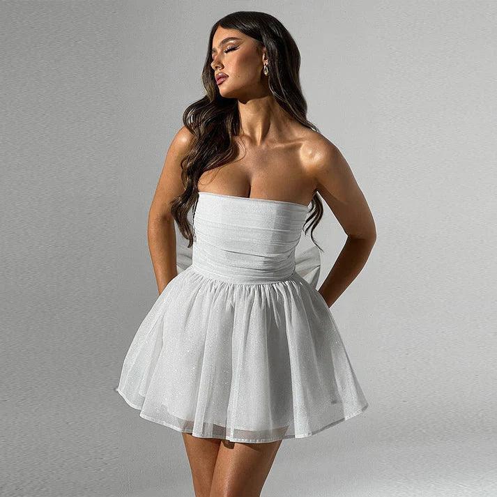 Levoire | Robe De Soirée Courte Pour Femmes Blanc