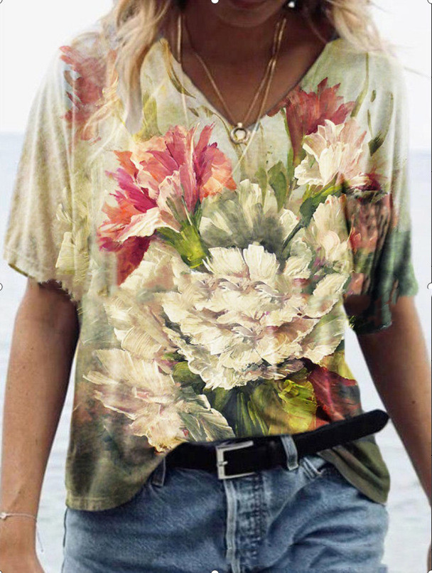Levoire | shirt imprimé à col en V (Modèle 6)