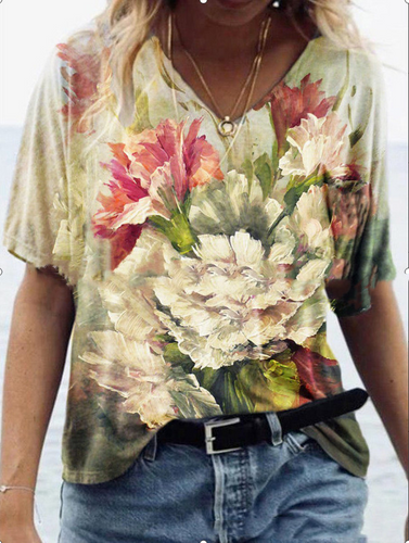 Levoire | shirt imprimé à col en V (Modèle 6)