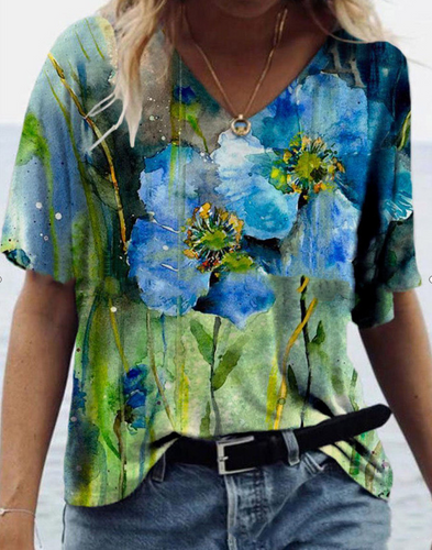 Levoire | shirt imprimé à col en V (Modèle 8)