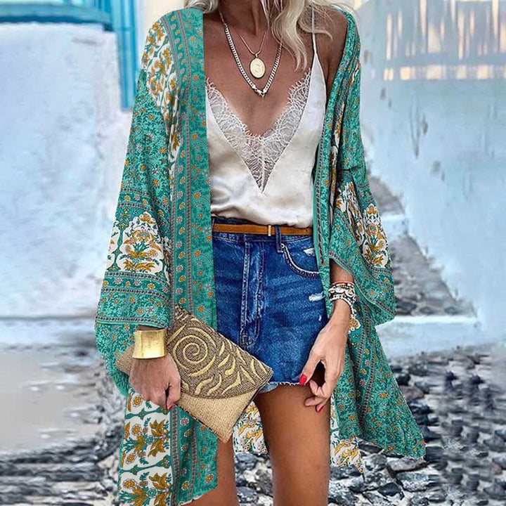 Levoire | Kimono Élevez Votre Garde-Robe D'Été Avec Notre Kimono Imprimé Coloré Menthe
