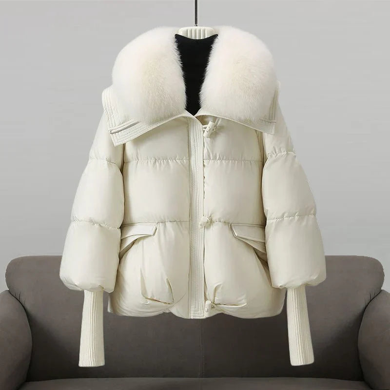 Levoire | Veste à manches longues en peluche synthétique avec col zippé Blanc