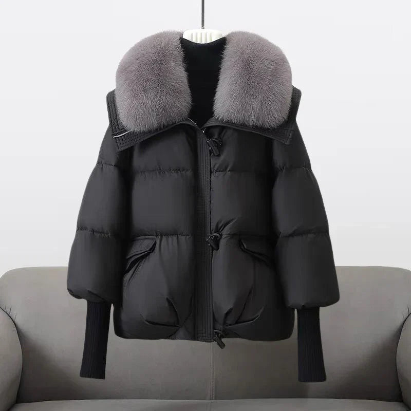 Levoire | Veste À Col En Fausse Fourrure À Manches Longues Avec Fermeture Éclair Noir