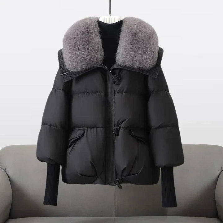 Levoire | Veste À Col En Fausse Fourrure À Manches Longues Avec Fermeture Éclair Noir