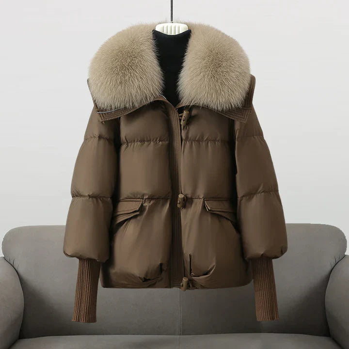 Levoire | Veste à manches longues en peluche synthétique avec col zippé Braun