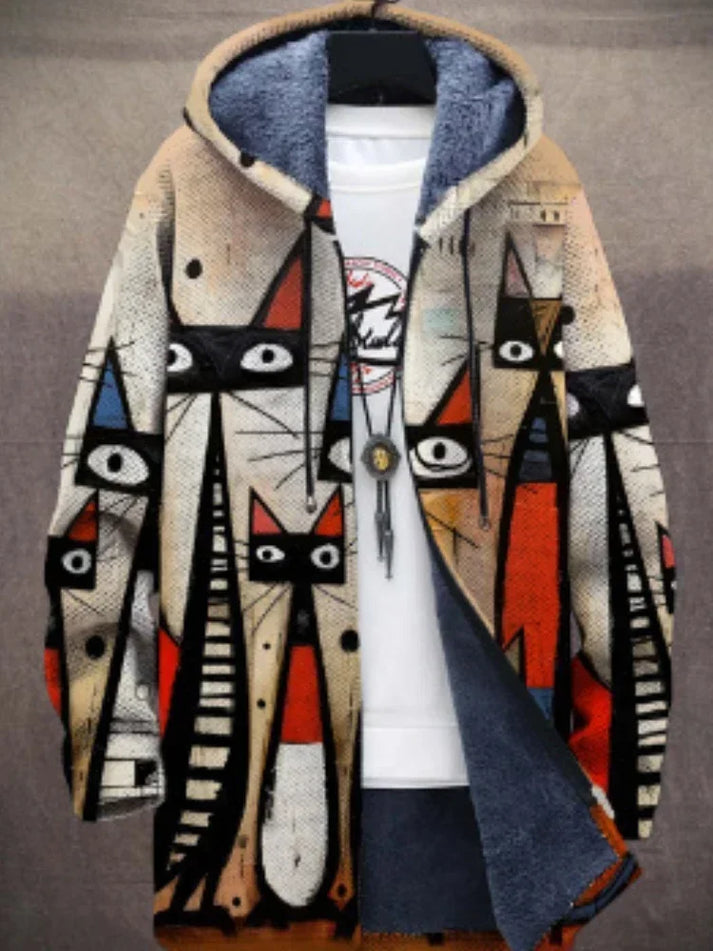 Levoire | Manteau Moderne À Manches Longues Avec Imprimé Artistique Stiler 4