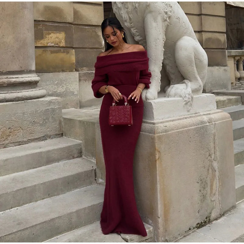 Levoire | Robe Maxi Élégante Hors Épaule