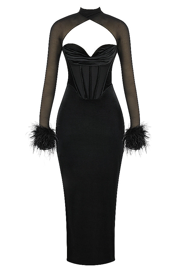 Levoire | Robe Maxi En Velours Noir