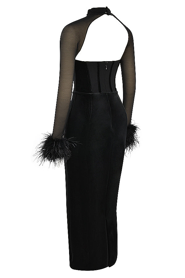 Levoire | Robe Maxi En Velours Noir