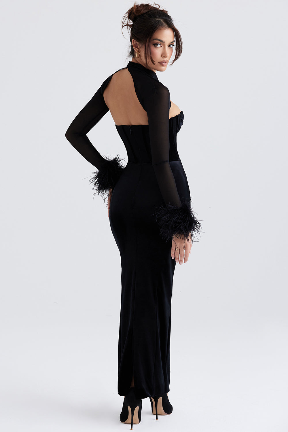 Levoire | Robe Maxi En Velours Noir