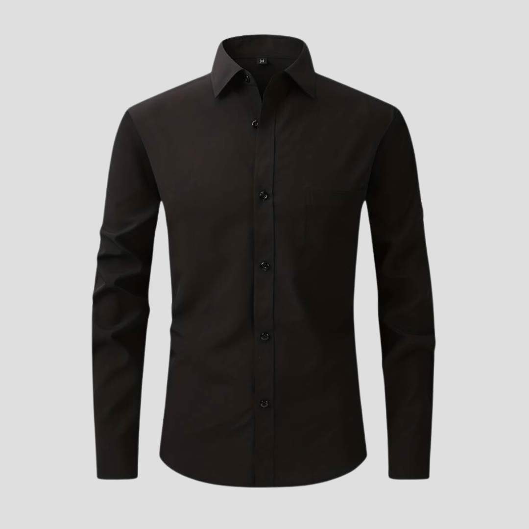 Levoire | Chemise D'Affaires À Col Convertible Noir