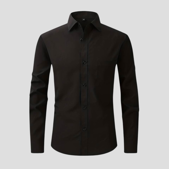 Levoire | Chemise D'Affaires À Col Convertible Noir